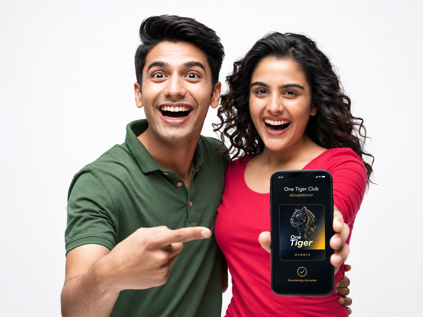 A young Indian couple — One Tiger Club members